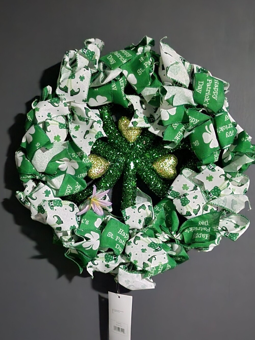 St. Patrick's Day Green Shamrock Holiday Wreath